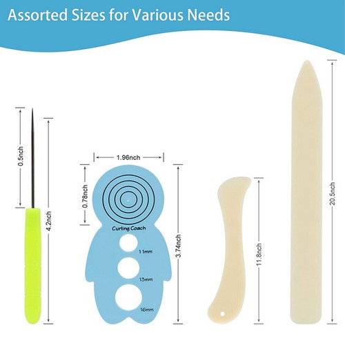 9/14Pc Paper Quilling Tools Slotted Kit Colorful Rolling Needle pen for Crafting - Picture 12 of 13
