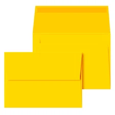A7 Envelopes, 5 1/4" x 7 1/4", Sun Yellow, Square Flap, 24w (90gsm), 100 Qty