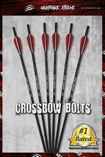 6Pcs 20"or 22'' NIGHTMARE XTREME Crossbow Bolts Carbon Arrows Half Moon Nocks