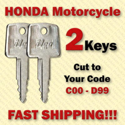 2 Honda Motorcycle ATV Pioneer Keys Cut to Your Code C00 - D99