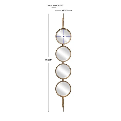 Uttermost Button Contemporary Iron Metal Mirror in Gold Finish - Picture 8 of 8