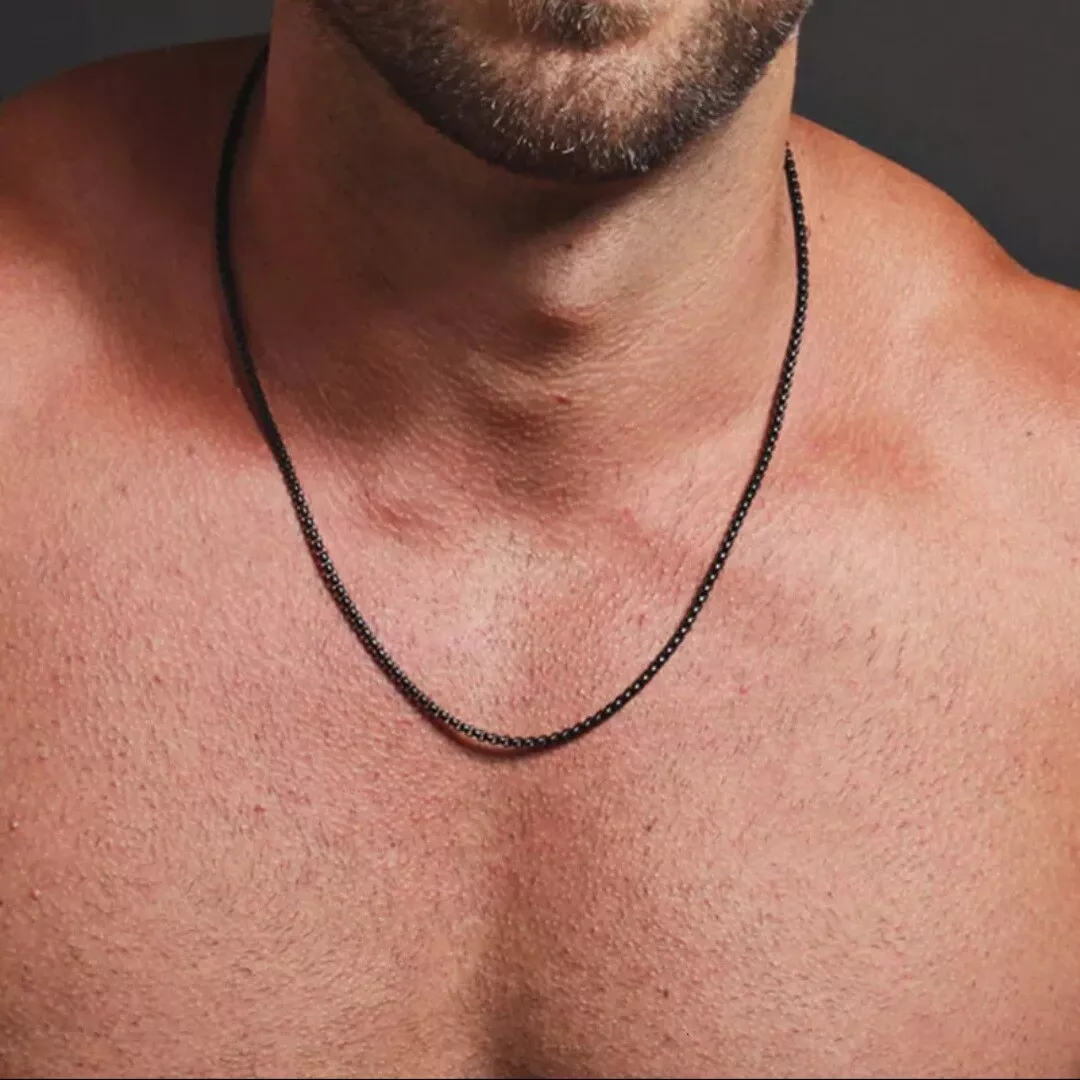 Collar de de acero de titanio hombre, sencillo, la moda, regalo |