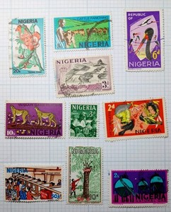 10 Old Used stamps from Nigeria . (po37)
