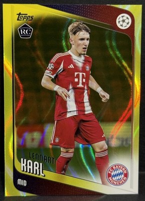2025-26 Topps UEFA CC Bayern Munich RC Lennart Karl Yellow