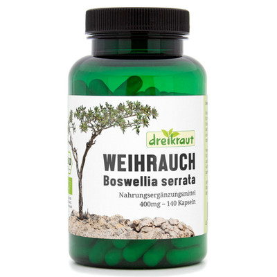 Bio Weihrauch-Extrakt dreikraut, 140 Kapseln, 1600mg Tagesdosis, ohne Zusätze