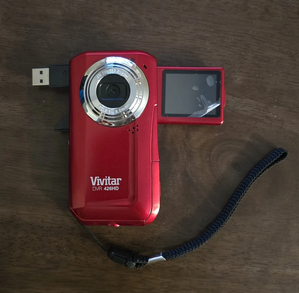 Vivitar DVR 426HD Camcorder -  Red UNTESTED - Image 3 of 4