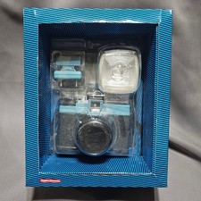 Lomography Diana F Medium Format 120 Film Camera with Flash Blue Black Kit