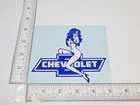 5" Chevy Bowtie Logo Pinup Girl Sticker A-098