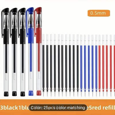 25 Stück Tinte Tintenroller Kunststoff Leicht Extra Spitze Minen Glatt Schreiben