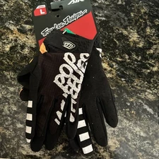 Troy Lee Air Pop Wheelie Adult Gloves Black/White/Gold NWT