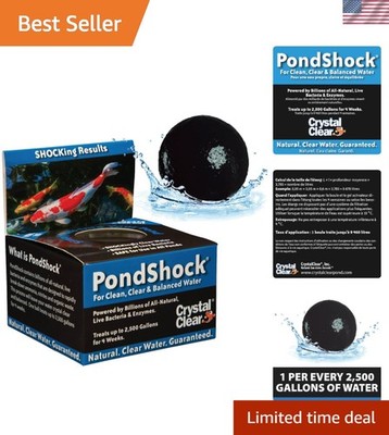 Natural PondShock Ball with Live Bacteria - Safe for Koi & Outdoor Water Gardens