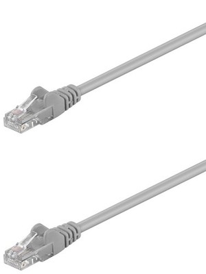 2x goobay Patchkabel Cat 5 U/UTP grau 3 m