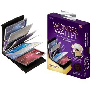 NEW Original Wonder Wallet Slim incroyable RFID Portefeuilles vus sur TV Cuir noir