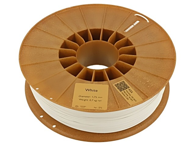 5907753131089 Filament: ASA 1,75mm weiss 220-250°C 700g Temp.Tisch: 90-110°C ROS