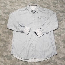 PD C Shirt Mens Large Blue Pockets Long Sleeve Button-Up NWT