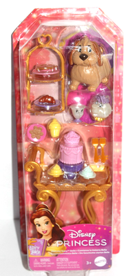 #ad New Disney Princess Start The Story Belle Accessories w Dog Buffet Cart $15.95
