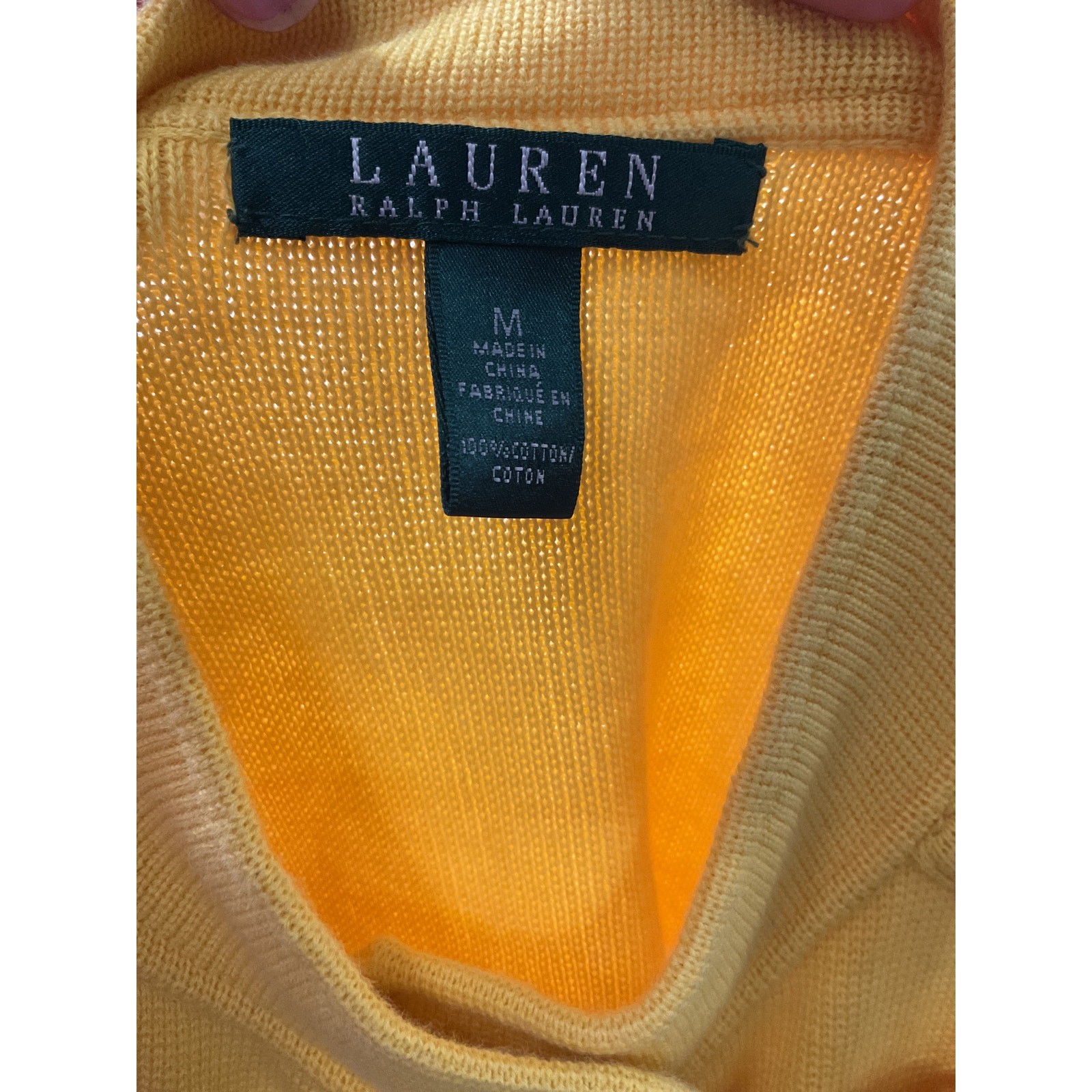 Women's LRL Yellow Cotton Basic Jacket M - image 3