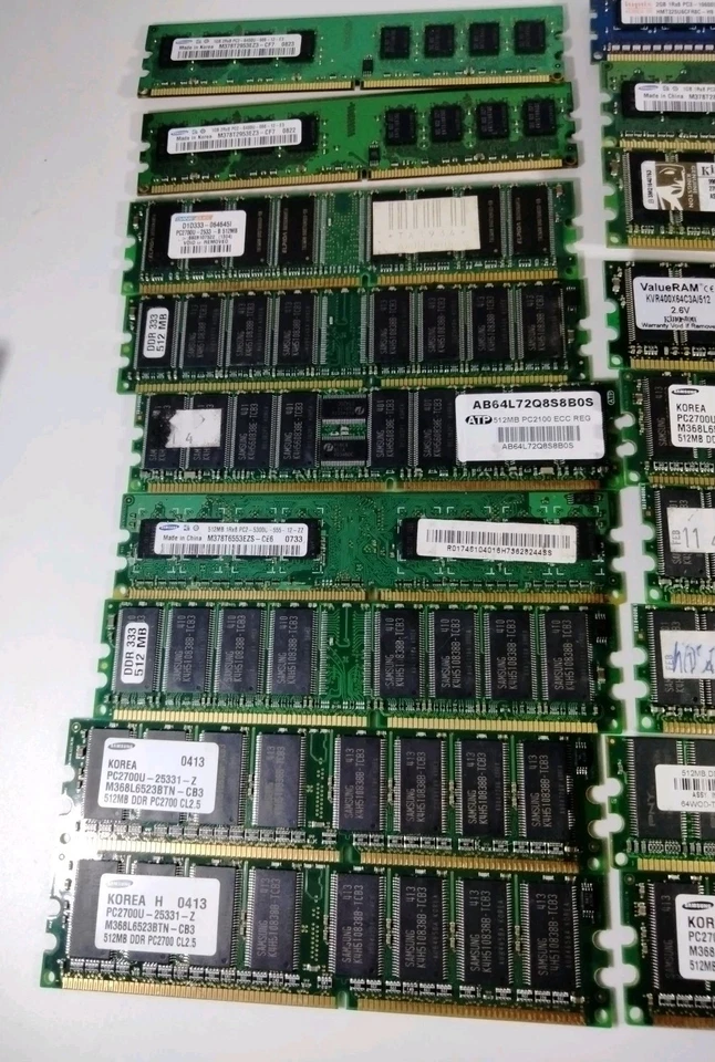Samsung Hynix Atp 12GB 4 x 1GB 2GB 12 x 512 Mb 1Rx8 PC2 2Rx8 PC3 Memory RAM Lot - Image 4 of 4