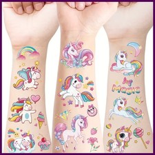 12 Sheets Glitter Unicorn Temporary Tattoos for Girls,Birthday Favors