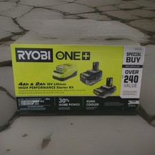 NEW Ryobi ONE HP 18V Starter Kit: 2.0 Ah Battery, 4.0 Ah Battery, charger