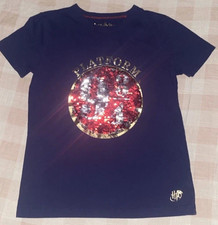 Mini Boden Boys Harry Potter Platform 9 3/4 Navy Blue Sequin T-Shirt Sz 7-8Y