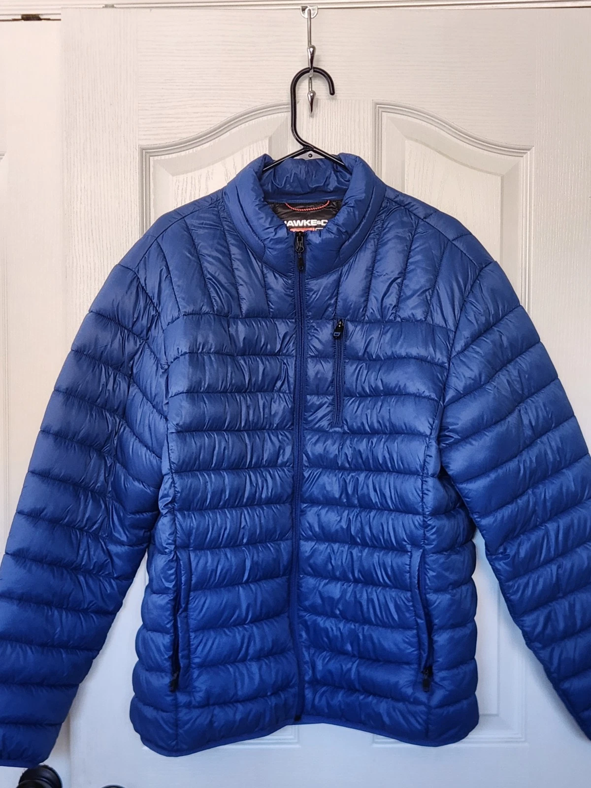 Hawke & Co Puffer Jacket Light Weight Outdoors Mens XL Blue Full Zip