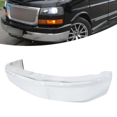 Split For Chevy Express 2500 3500 GMC Savana 2003-2025 Chrome Steel Front Bumper