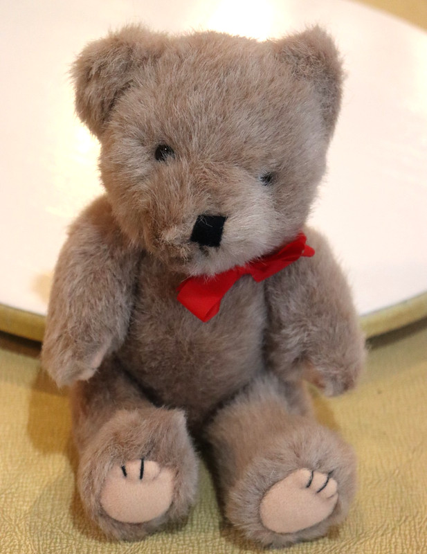 Vintage Wang’s International INC Stuffed Teddy Bear w/ Red Ribbon