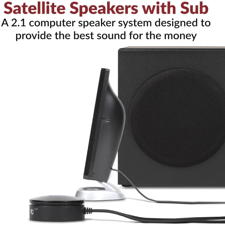 Sistema de altavoces 2.1 con subwoofer 18W para música, películas y juegos,Nuevo Foto 2 de 4