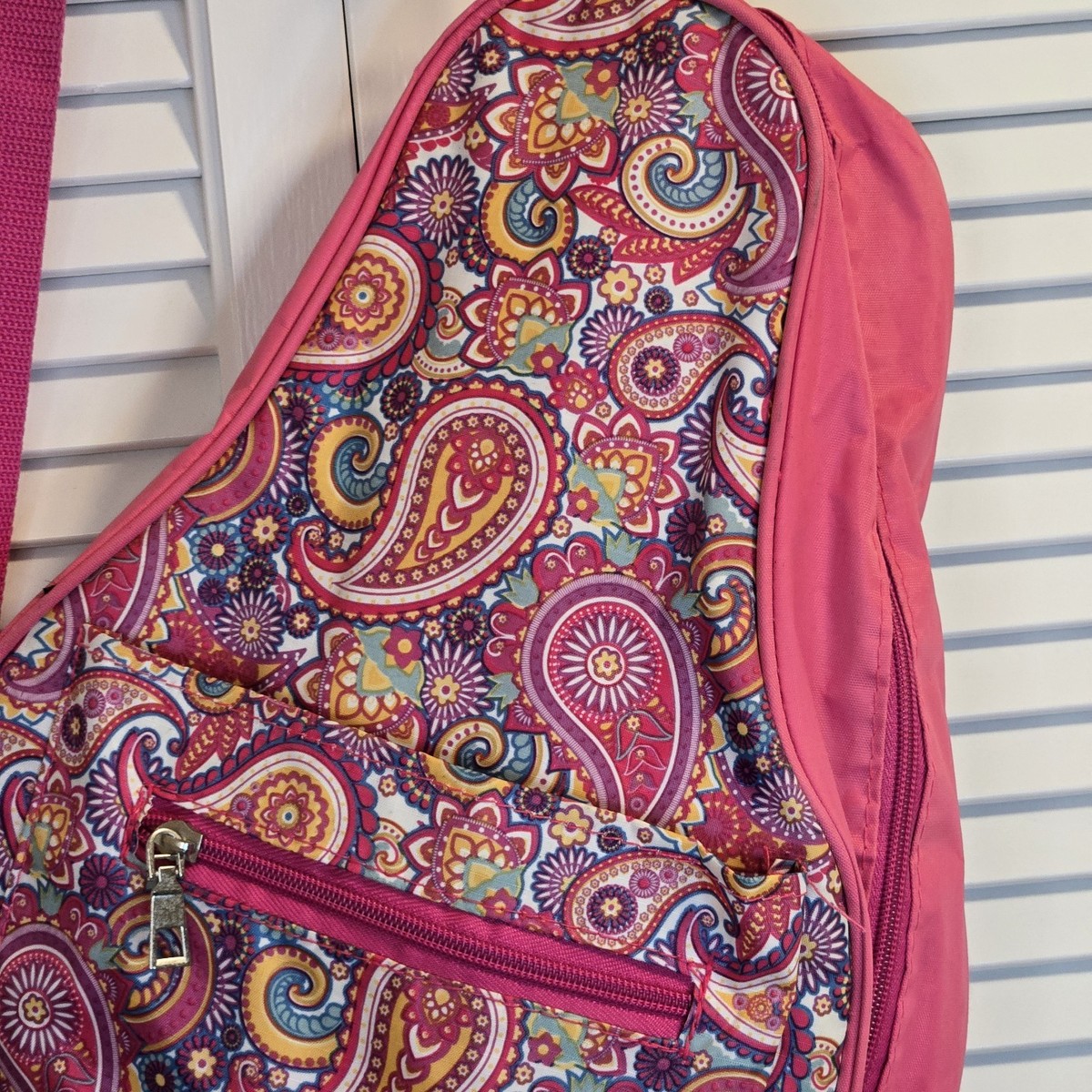 VERA BRADLEY Ladies Pickleball Tennis Bag Paisley Pink Water  display picture 2