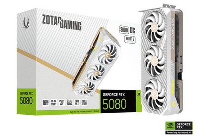 ZOTAC GAMING GeForce RTX 5080 SOLID OC White 16GB GDDR7 Grafikkarte 3x DP, 1x...