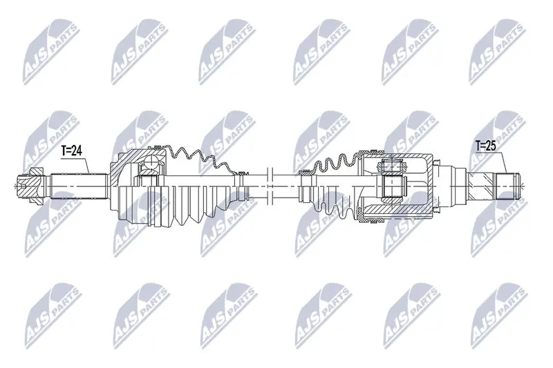 Driveshaft Front Axle Left NPW-MS-063 NTY for MITSUBISHI