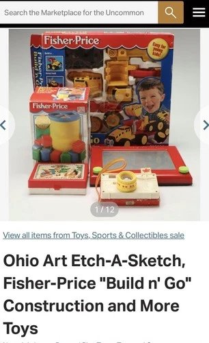 Vintage Fisher‑Price & Ohio Art Toy Lot – Build ’n Go, Etch A Sketch, Boxed