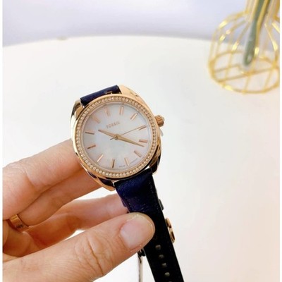 NWT Fossil BQ3775 Vale Solar-Powered Blue Leather Watch | eBay display picture 3
