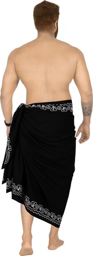 LA LEELA Men's Cover Up Casual Vacation Beach Holidays Summer Long Swim Trunk - Picture 2 of 3