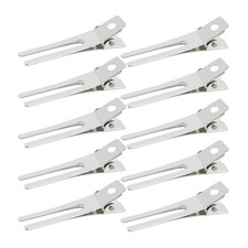 50pcs Hairdressing Double Prong Curl Clips, 1.8" Setting Section Hair Clips Met