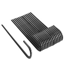Heavy Duty 12 Inch Black J Hook Ground Rebar Stakes 16pcs Curved Ground Anchors