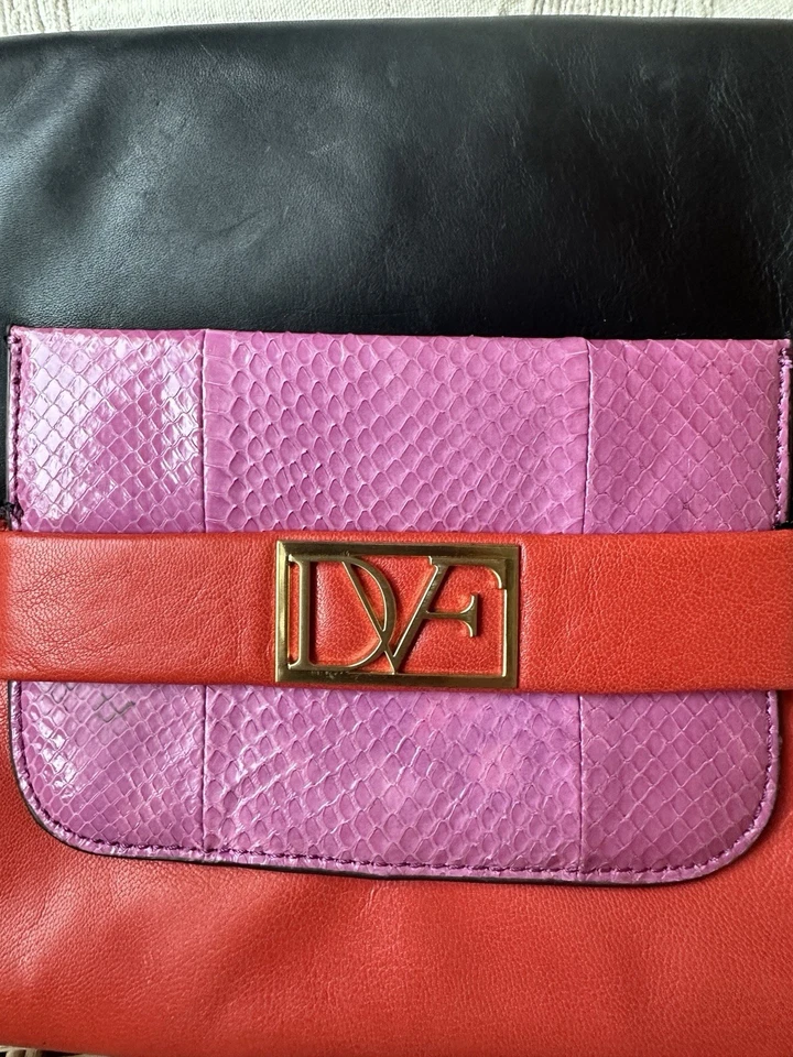 Bolso de Mano DVF (Diane von Furstenberg) Bloque de Color CROSSBODY RARO Foto 4 de 4