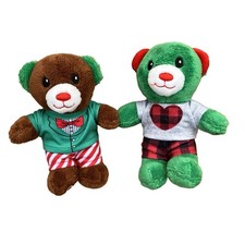 Build A Bear Advent Calendar Mini Bear Plush Lot 2 Green Brown Clothes Holidays