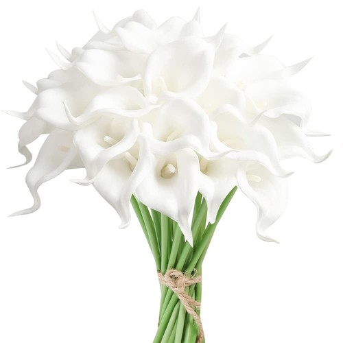 24PCS Artificial Flowers Fake Calla Lily Flowers Real Touch Calla Lily Faux F...