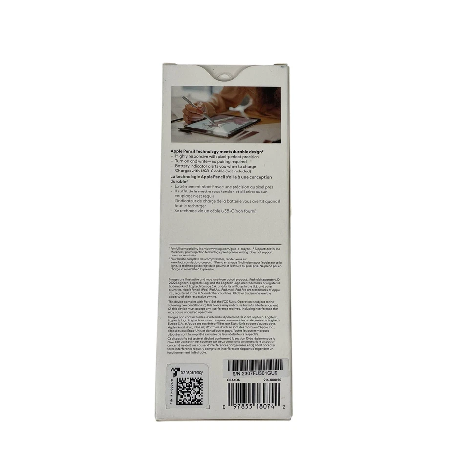 Logitech - Crayon Digital Pencil for All Apple iPads (2018 releases and later) - Image 2 of 4