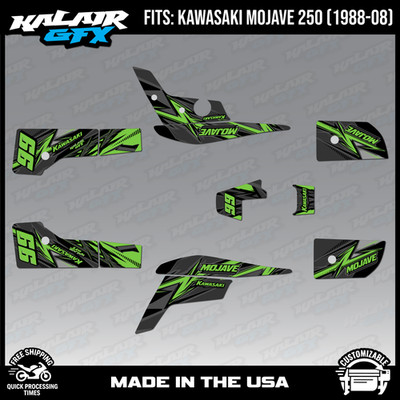 Graphics Kit for ATV Kawasaki Mojave250 (1988-2008) Shred - GREEN-SHIFT