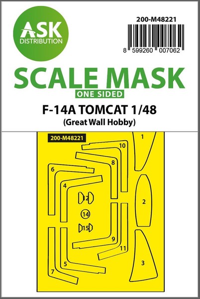 Art Scale Kit 200-M48221 - 1:48 F-14A Tomcat One-Sided Express Fit Mask For Grea-image