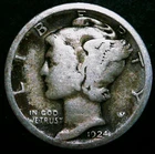 1924-S Mercury Dime - 90% Silver - Free Shipping!