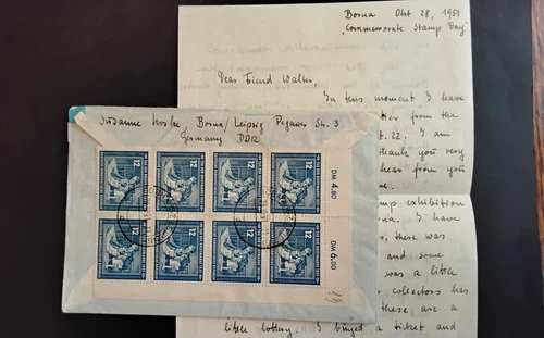 Germany FDC w/ Original Content Tabbed Franking HEAVY Franks