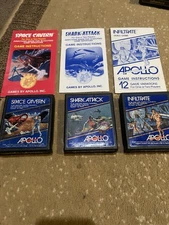 Atari 2600 Lot Of Apollo Games Shark Attack, Space Cavern, Infiltrate + Manuals