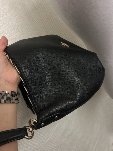 Coach Small Skylar Hobo Black Leather Shoulder Bag Gold Hardware Purse - Picture 13 of 21