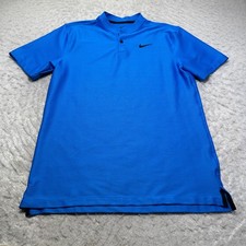 Nike Tour Dri Fit Polo Golf Shirt Blue Blade Collar FJ7035-435 Mens Size Small
