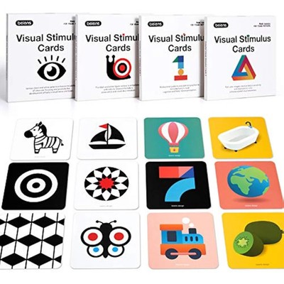 beiens Newborn Essentials sensorisches Spielzeug Karten, 160 Seiten schwarz weiß visuell