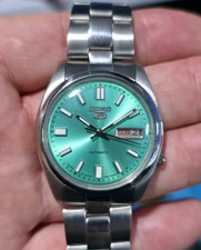 Vintage Refurbiahed Seiko 5 Sports Auto Stunning Mint Green Dial.
